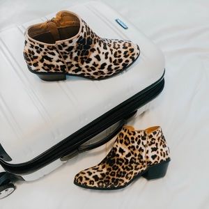 Chadwick’s Velvet Leopard Print Ankle Bootie
